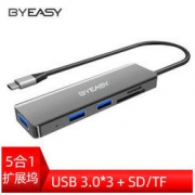 BYEASY Type-C扩展坞适用苹果MacBook华为电脑USB-C转换器3.0分线器手机OTG Type-c转USB3.0 SD/TF卡
