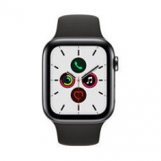 Apple Watch Series 5智能手表（GPS+蜂窝款 44毫米深空灰色铝金属表壳 黑色运动型表带 MWWE2CH/A)