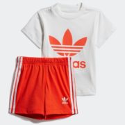 1日0点！ adidas 阿迪达斯 三叶草 SHORT TEE SET FI8318 儿童短袖运动套装 99元包邮（需用券）