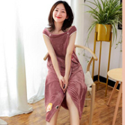 4.9分，可以当家居服穿的浴巾：木凡彩 家用吸水浴巾135x100cm