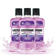 李施德林（Listerine）漱口水 多效全护含酒精清新口气深层清洁500ml*3瓶装 *2件