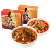 康师傅方便面速达面馆煮面私房红烧牛肉面*2+金牌香辣牛肉面*2袋面泡面礼盒整箱装休闲零食 *3件