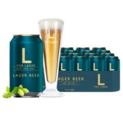 原装进口 豪铂字母 拉格啤酒330ml*24听