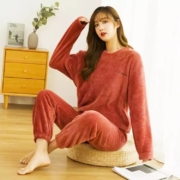 久耀 秋冬加厚珊瑚绒家居服套装