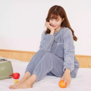 花陌田 睡衣套装 珊瑚绒家居服 上衣+裤子暖暖套装