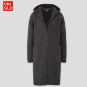 1日0点！ UNIQLO 优衣库 420515 女士羊毛混纺连帽针织大衣