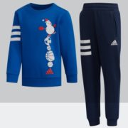 1日0点！ adidas 阿迪达斯 EH4019 LK GFX CREW SET 小童装训练针织套装 179元包邮（需用券）