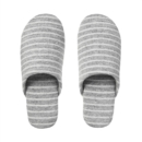 MUJI 无印良品 男女通用 棉天竺贴合脚型拖鞋 麻灰色条纹 275mm(2.0)/XL