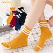 慢津贴、补贴3元：丹吉娅 男女双杠中筒袜 5双