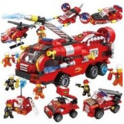 HUIQIBAO TOYS 汇奇宝 城市消防车 整套六盒 387颗粒