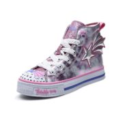 印花设计！SKECHERS 斯凯奇 女童闪灯立体翅膀板鞋