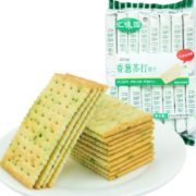 不添加蔗糖！汇味园苏打饼干 香葱味425g/袋（16小包）