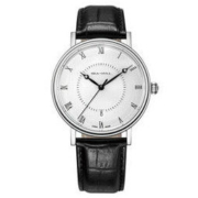 SeaGull 海鸥 大师系列 819.11.6022 男士机械腕表 39mm 白色 精钢 黑色 皮质