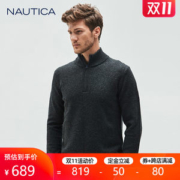 美国 NAUTICA 诺帝卡 男士休闲半开襟羊毛衫