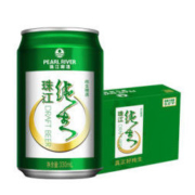 珠江啤酒 9°P珠江纯生经典纯生鲜爽生啤 330mL*24听装整箱黄啤酒 *3件