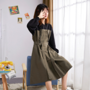 双11预售： Tonlion 唐狮 625420104436 女士拼接卫衣连衣裙