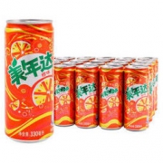 美年达可乐 Mirinda 橙味汽水 碳酸饮料整箱 细长罐330ml*24听 百事出品 *2件