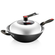 COOKER KING 炊大皇 C34D2Y 无涂层铸铁锅 34cm *3件