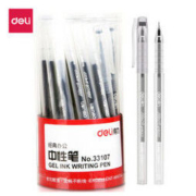 deli 得力 33107 全针管中性笔 0.5mm 黑色 40支/桶 *5件