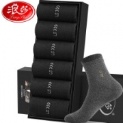 Langsha 浪莎 54757495722 男士商务中筒袜 6双