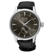 SEIKO 精工 领航系列 SSA345J1 男士透底机械表 能量显示 手动上链 黑盘 皮带