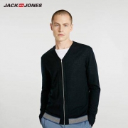 限尺码：Jack Jones 杰克琼斯 218324503 男士拉链羊毛针织毛衣