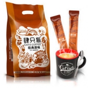 肆只猫 50条速溶咖啡粉原味特浓三合一袋装 云南小粒咖啡750g 原味50条：买2送杯+勺子 *3件