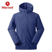 预售黑卡会员！Marmot/土拨鼠户外运动秋冬男士连帽弹力保暖开衫抓绒衣