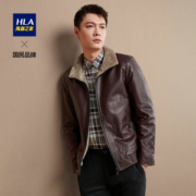 HLA/海澜之家 男士翻领款 加绒PU夹克