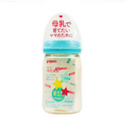 贝亲(Pigeon)PPSU奶瓶 婴儿新生儿奶瓶宽口径奶嘴160ml SS号奶嘴(新生儿)星星图案 原装进口 *2件