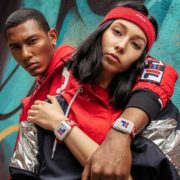 大胆撞色！FILA 斐乐 105 男女情侣表电子表