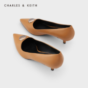 双11预售：CHARLES＆KEITH  CK1-61720032 女士彩绘金属扣饰尖头单鞋