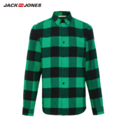 JackJones 杰克琼斯 219405505 男士格子纯棉翻领衬衫