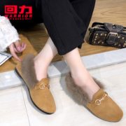 回力 2020年新款 秋季百搭软底加绒女士豆豆鞋