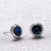 国内售价899元！Swarovski 施华洛世奇 125周年纪念款 蓝色镀铑耳钉5536770 到手￥319.28