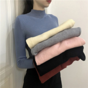 【兔绒】秋冬女修身毛衣针织打底衫