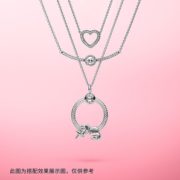 双11预售！Pandora 潘多拉 590534CZ 爱心925银锁骨链 285元包邮（21日付定金，1日付尾款）
