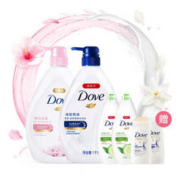 多芬(DOVE)滋养美肤沐浴露套装 深层1000g+樱花1000g送清透190mlx2+洗护旅行装50mlx2(新老包装随机发货) *2件