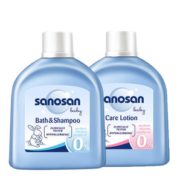 U先！ sanosan 哈罗闪 洗发沐浴露二合一50ml+润肤乳50ml