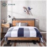 ZINUS 际诺思 索纳特MW2 带USB整木靠背铁艺床 1.5m