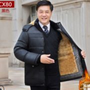 加绒加厚！金格瑞 中年男装 加绒棉服外套