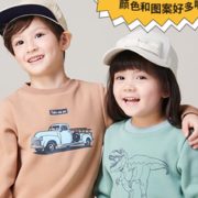 日本超高人气童装品牌！petit main 2020秋季新品 儿童套头卡通加绒卫衣 90-140cm