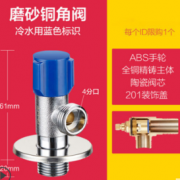 防爆防裂 ！OPPLE 欧普 磨砂铜角阀 蓝色 5.9元包邮