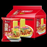 京东PLUS会员： Tingyi 康师傅 劲爽拉面红烧牛肉味 5包 *10件
