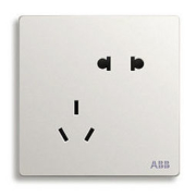 ABB 轩致系列 AF205 10A斜五孔插座 白色 8个装 *2件