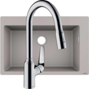 21日0点、双11预售：Hansgrohe 汉斯格雅 花岗岩石槽+71801抽拉式按键龙头