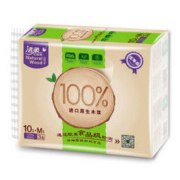 洁柔(C&S)抽纸 自然木食品级 亲肤3层120抽面巾纸*10包 无香（M号） *4件