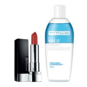 美宝莲(MAYBELLINE) 绝色持久唇膏604+眼唇卸150ml套组