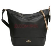 1日0点！COACH 蔻驰 奢侈品 女士黑色皮质大号单肩斜挎流浪包
