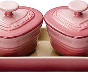 Le Creuset 酷彩 珐琅炫瓷心型烤罐套装（带托盘带盖） 300ML *2 含税到手￥151元